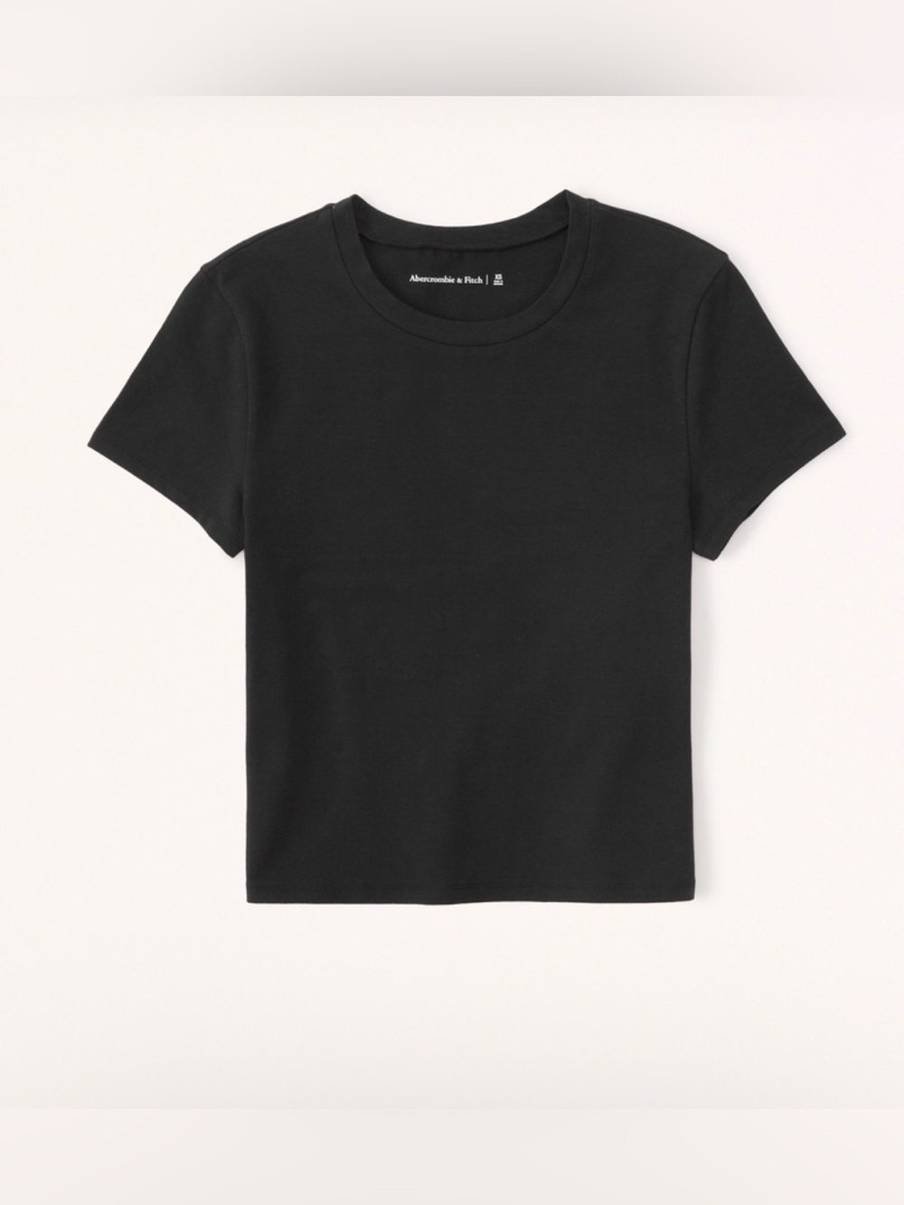 Abercrombie & Fitch Black Seamless Fabric Baby Tee - Size Large